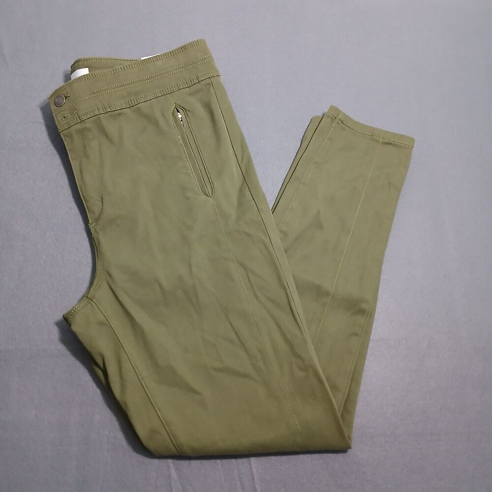 LOFT Pants Women 12/31 Green Stretch Fabric High Waist Ankle Skinny Leggings NWT